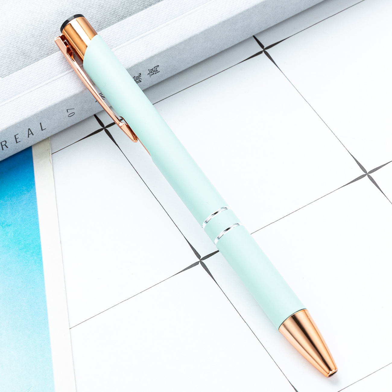 Metal bolígrafo de presión dos bobinas de aluminio barra de pluma de negocios puede imprimir logotipo publicitario regalo bolígrafo promocional fábrica al por mayor