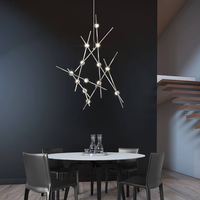 Arte creativo diseñador de vestuario luz de cielo estrellado barra de araña posmoderna diseño de barra de café ropa de iluminación moderna