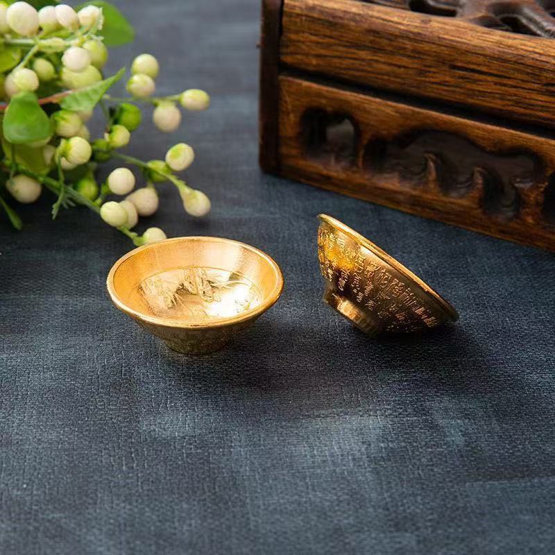 ポケットサイズの小さな金のボウル装飾品合金金のボウル工芸品週間小道具写真小道具|undefined