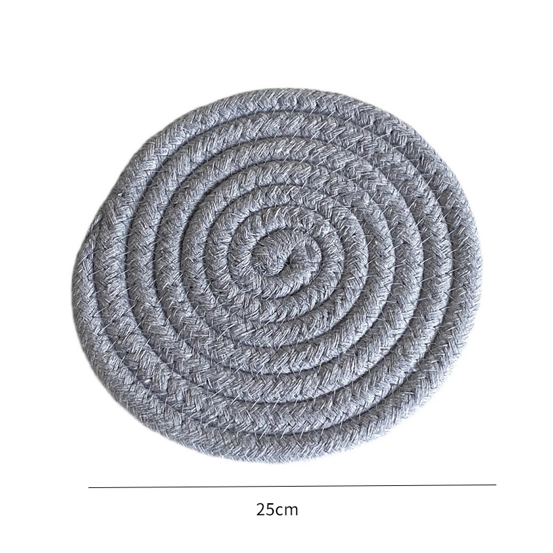 Cojín de paja transfronteriza tela de algodón impresa cojín de taza tejido a mano cojín casero de corteza de maíz cojín de mesa aislante térmico a prueba de quemaduras