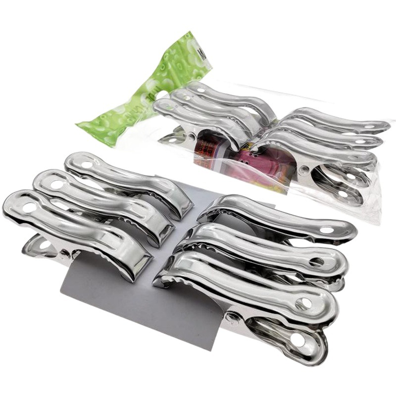 L2342 5cm paquete de seis pequeño edredón clip a prueba de viento clip percha pantalones clip secado calcetines clip Yiwu 2 yuanes tienda al por mayor