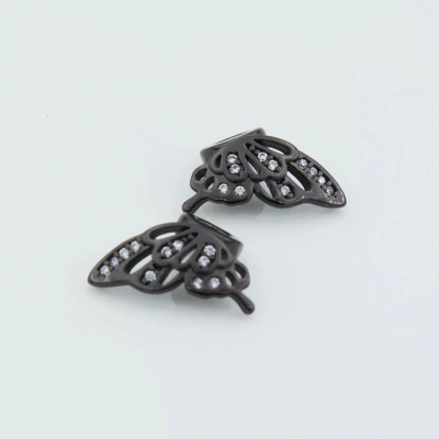 Zərgərlik ara hissələri Pair Crystal DIY Accessories Jewelry - gun-black-butterfly-pair