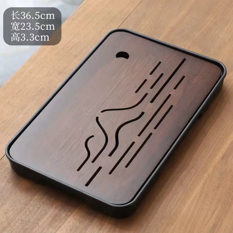 2025 Spring Hot Selling Tea Tray One Piece Bamboo Dry Brewing Table Embedded Water Storage Tray Multifunctional Large Tea Table