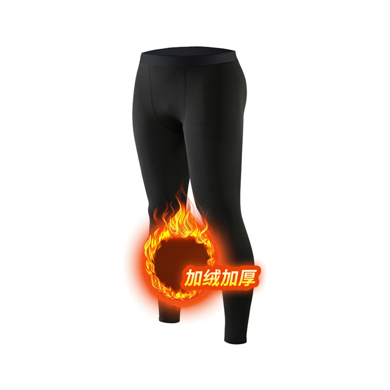 Fitness compresión elástica corriendo medias a prueba de frío de secado rápido Otoño e Invierno hombres baloncesto transpirable Pantalones deportivos con forro polar