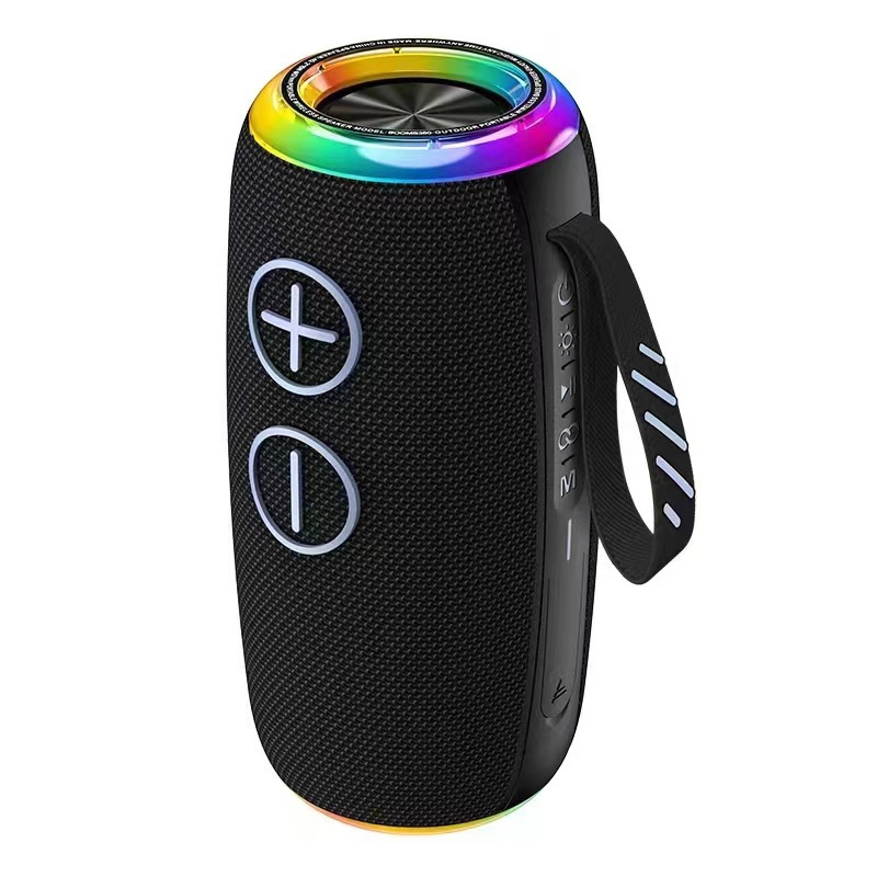 Altavoz Bluetooth transfronterizo doble altavoz subwoofer pesado lámpara de color portátil tarjeta de enchufe sonido altavoz de escritorio impermeable al aire libre