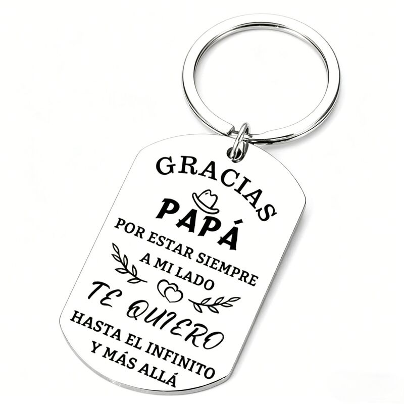 Keychain Gift for Father, French, German, Italian, Stainless Steel Military Tag, Dog Tag Pendant, Customizable Text Keychain Gift for Father, French, German, Italian, Stainless Steel Military Tag, Dog Tag Pendant, Customizable Text