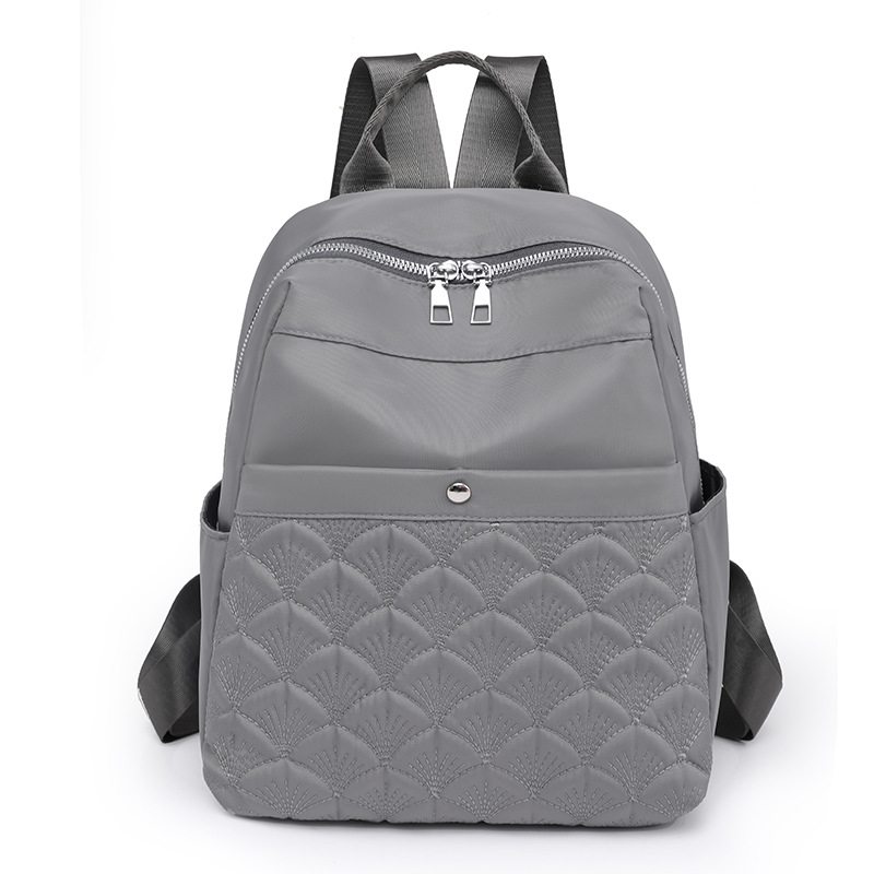 2023 primavera nuevo estilo casual damas mochila de nailon moda simple de gran capacidad bordado mochila de viaje al por mayor