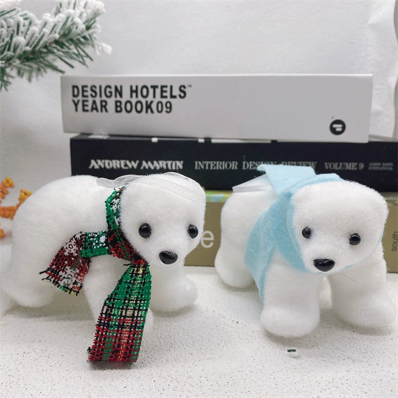 Рождество Белый Пузырь Шарф Медведь Кулон Рождественская Елка Украшения Кулон Макет Сцены Настольные Украшения