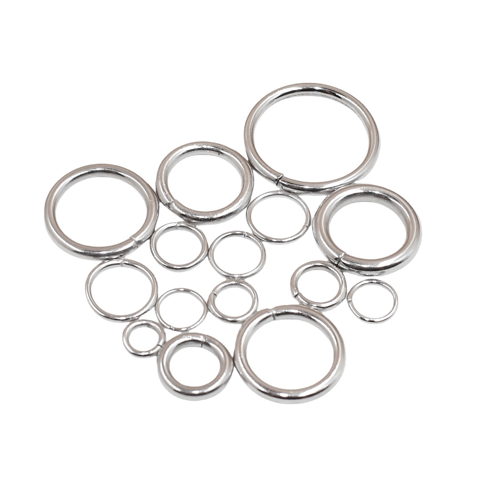Factory Direct Sales of 304 Stainless Steel Closed Rings, Flat Rings, Connecting Rings, DIY Jewelry Accessories, Large Quantities in Stock, Round Rings