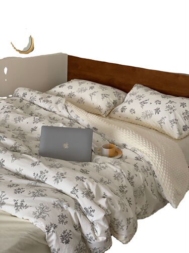 【Dropshipping】Doudou Fleece Quilt Set Four-Piece Winter Warm Cover Adult Calming Doudou Blanket Single Cover