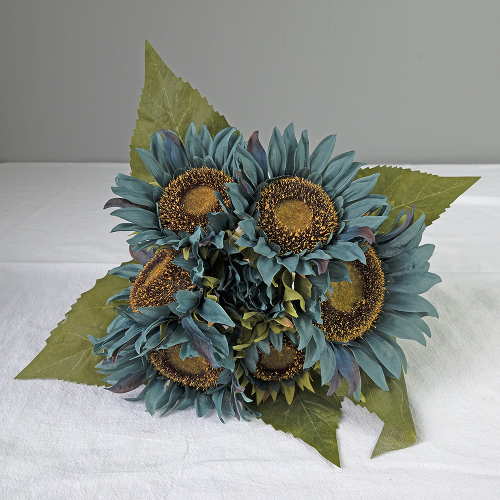 POS EXPRESS flores de girasol simuladas regalos de Navidad flores de simulación sala de estar decoración floral decoración floral flor seca