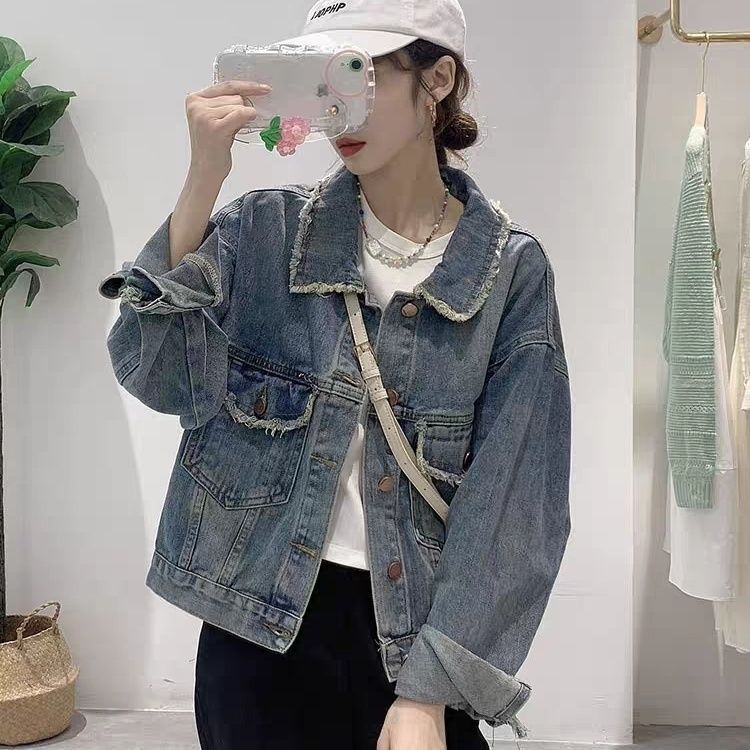 牛仔外套女秋冬2025新款韩版宽松短款设计感小众百搭夹克长袖上衣|undefined
