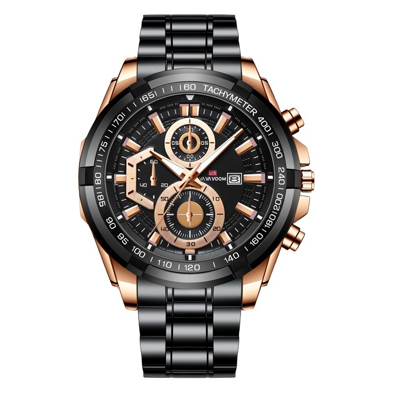 VAVA VOOM 2321 nuevo cinturón de acero personalizado creativo movimiento cuarzo calendario al aire libre reloj casual los hombres