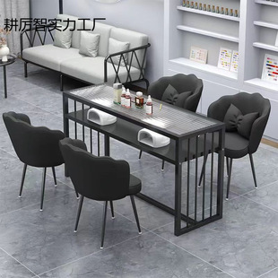 Nail Salon Manicure Table Light Luxury Business Double Single Nail Table Changhong Glass Manicure Table Single Cheap