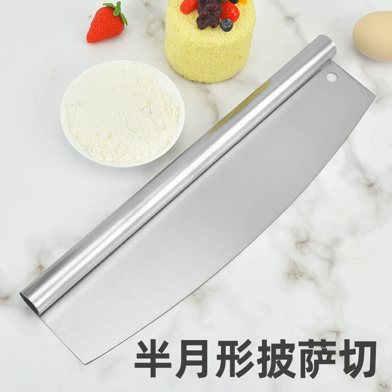 Фабрика одинарная луна -формы пицца домашняя пиццерия кухня кухня нержавеющая сталь пицца резак инструмент выпечка инструмент оптом