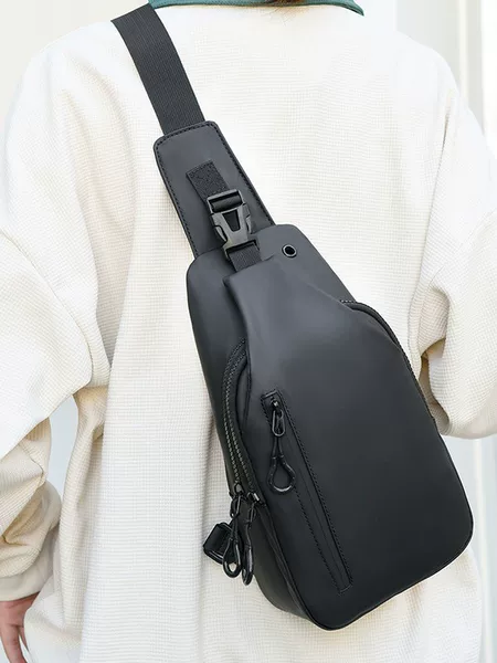 Cross-border new men's chest bag, casual large-capacity shoulder bag, Korean-style motorcycle bag, water-resistant trendy backpack