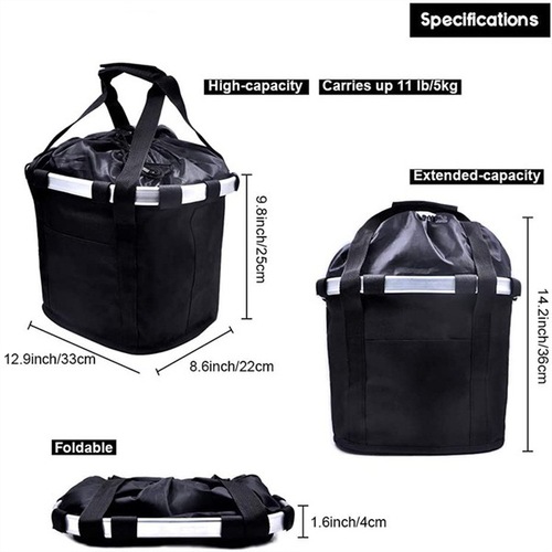Bike basket, folding bike basket, aluminum alloy front bag, folding bike bag, mountain bike accessories