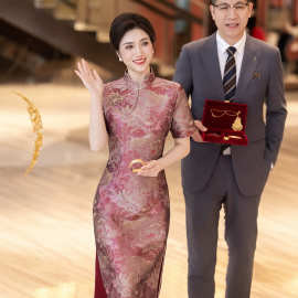 婚礼喜婆婆婚宴装旗袍高端年轻结婚妈妈礼服裙小个子高贵平时可穿