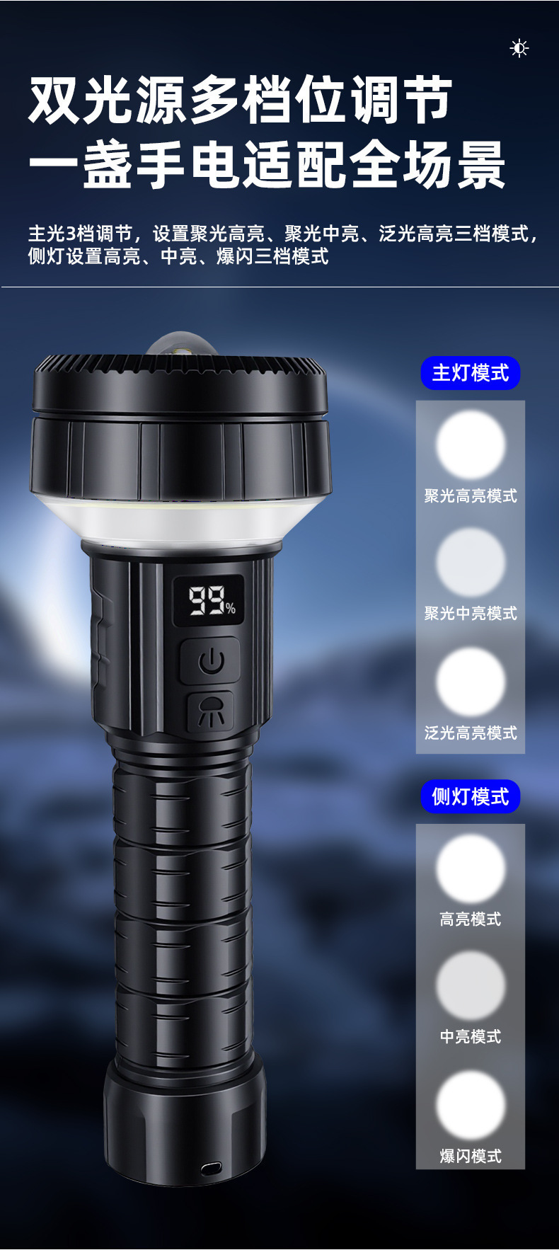 New Product Multi-Functional Outdoor Camping Flashlight, Outdoor Portable Folding Tent Camping Light, Supplementary Light, Portable