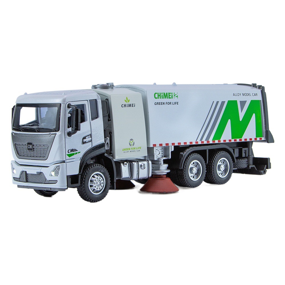 Chimei aleación modelo de coche 1:32 ciudad saneamiento limpieza coche Tire hacia atrás sonido y luz juguete rociador modelo adornos