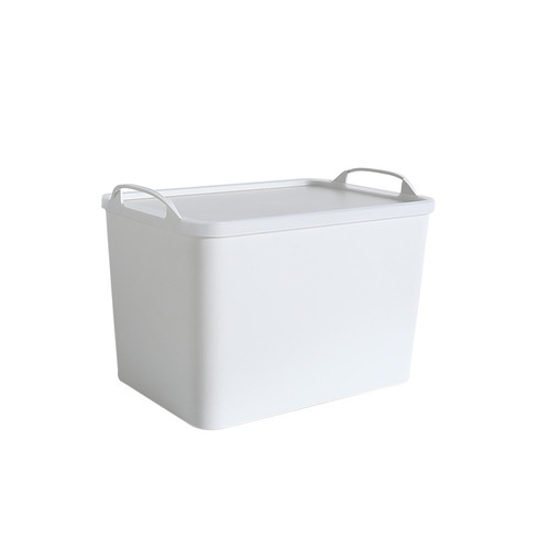 Portable plastic storage box with lid, sealed and dust-proof household desktop clothing and sundries toy storage and organization box