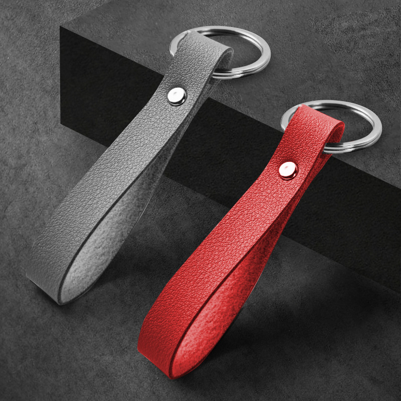 Punto transfronterizo grueso de la pu llavero de cuero colgante pequeño accesorios de bricolaje se puede fijar el llavero de cuero LOGO creativo