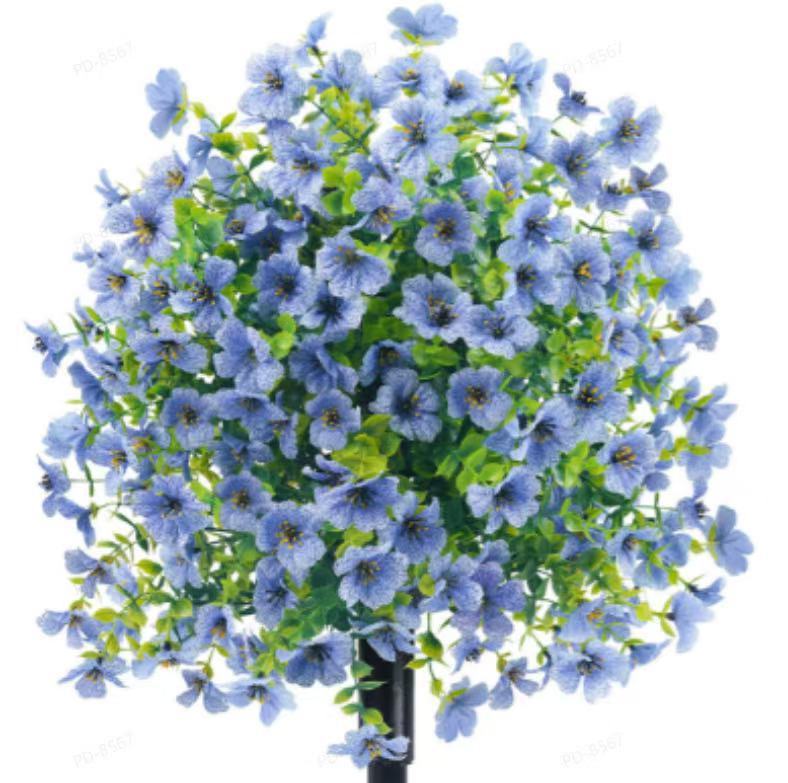 ネットで人気の紫の花の造花、人工ユーカリ、家の装飾や屋外の装飾に、自由に花や草と組み合わせることができます。|undefined