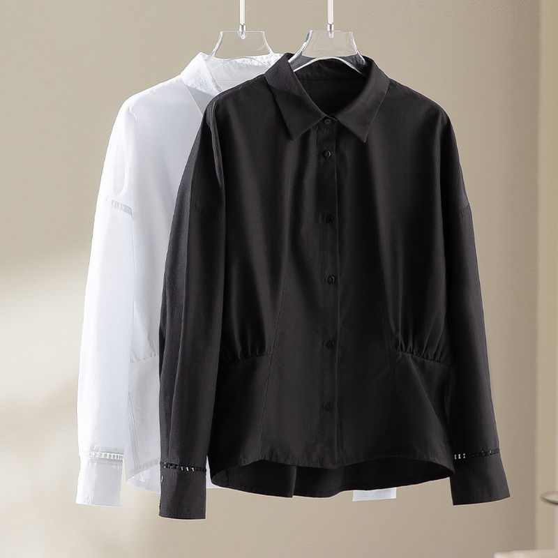 Air Cotton Shirt for Women, Anti-Wrinkle, Single-Breasted, Loose Fit, Hollow-Out Design, Slim Fit, High-End Feel, New Spring/Summer Style Air Cotton Shirt for Women, Anti-Wrinkle, Single-Breasted, Loose Fit, Hollow-Out Design, Slim Fit, High-End Feel, New Spring/Summer Style