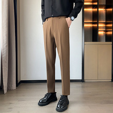 西裤男士修身商务正装休闲小脚裤西装裤男磨毛加厚春秋休闲西裤男