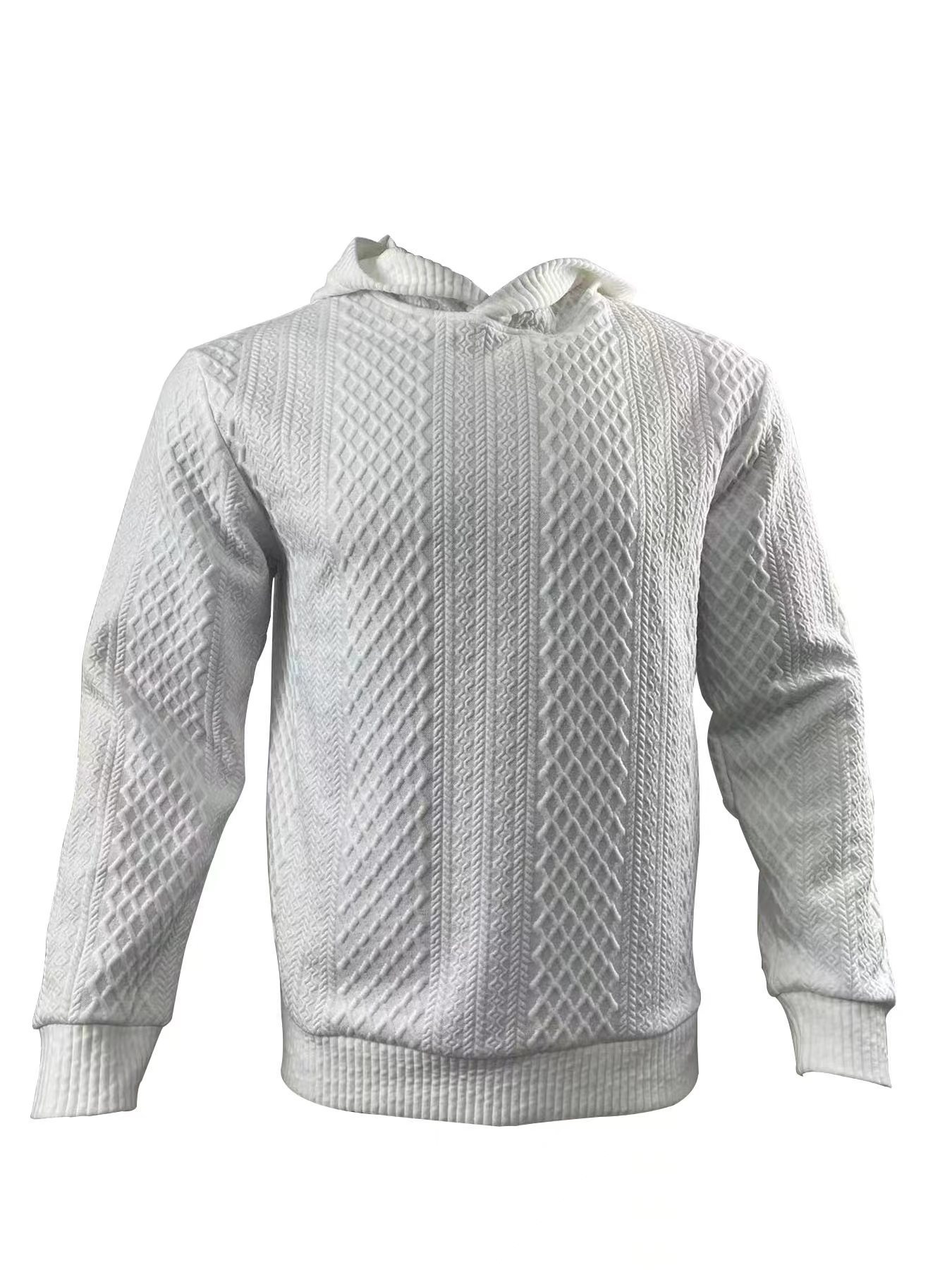 Abbigliamento maschile alla moda, felpa con cappuccio, felpa jacquard, casual, sportivo, pantaloni della tuta_voghion.com