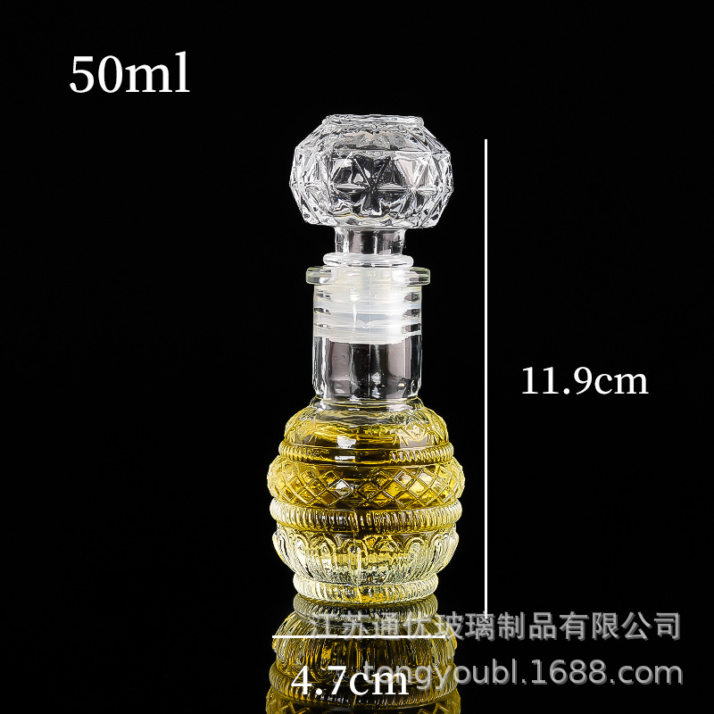 Pequeña botella de vino de vidrio resistente a altas temperaturas decantador a prueba de fugas pequeña botella de vino decoración moderna simple 50ml-150ml separador de vino