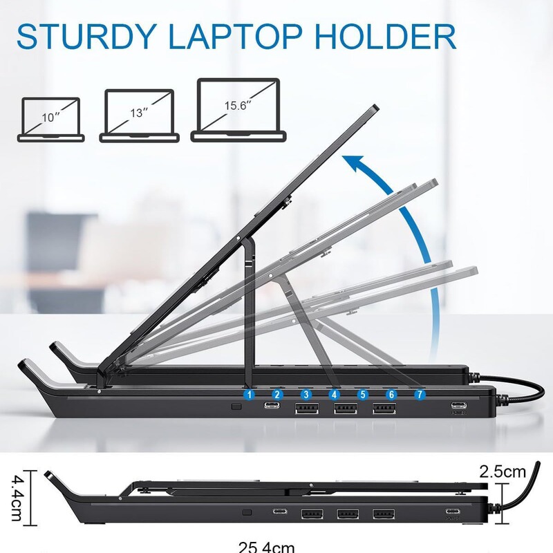Aluminum Alloy Luminous Docking Station Laptop Stand Foldable Cooling USB Desktop Rgb Tablet Stand Aluminum Alloy Luminous Docking Station Laptop Stand Foldable Cooling USB Desktop Rgb Tablet Stand
