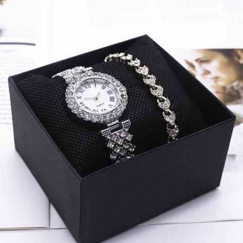 Watch Women's Fashion Trend Full Diamond Simple Bracelet Watch Set wrist watches set
