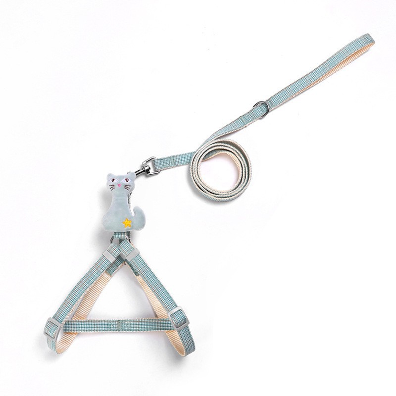 Perro cuerda de dibujos animados mascota cuerda de tracción pata de gallo gatito bordado gato pecho Correa perro cadena perro caminar cuerda en stock