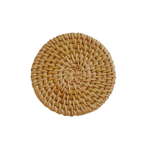 Purely handmade autumn rattan Vietnamese rattan mat set anti-scalding coaster pot mat insulation pad wooden storage tea set accessories