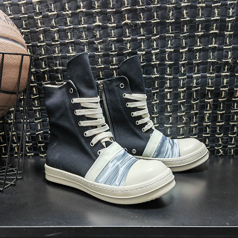 Высокие туфли от производителя Diablo, Мужская атласная Повседневная парусиновая обувь для пар, Студенческая Обувь На Шнуровке на толстой подошве, дышащая обувь с увеличенной подошвой