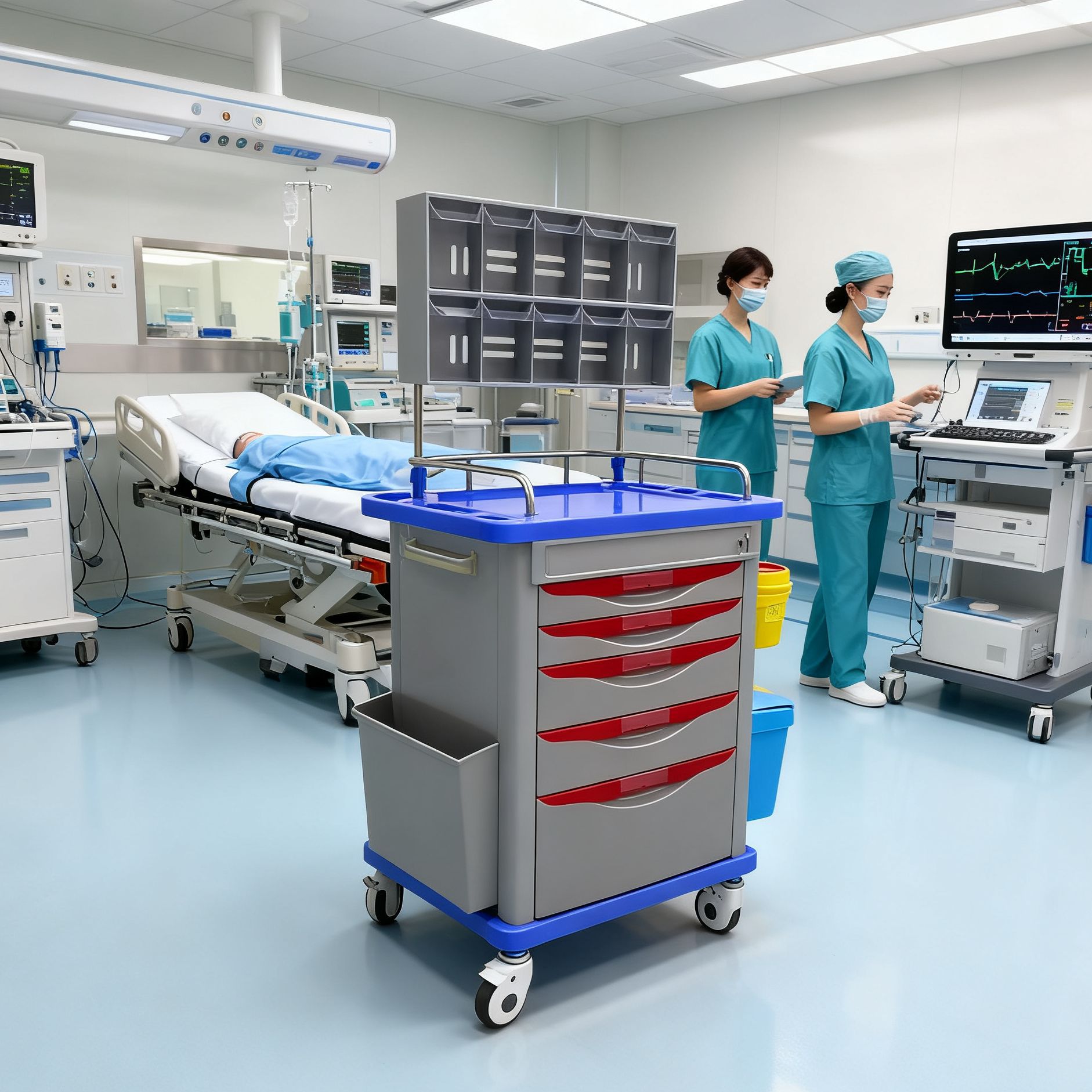 Vehículo de rescate médico de alta calidad engrosado ABS vehículo de infusión multifuncional de entrega de medicamentos gran tamaño vehículo de tratamiento