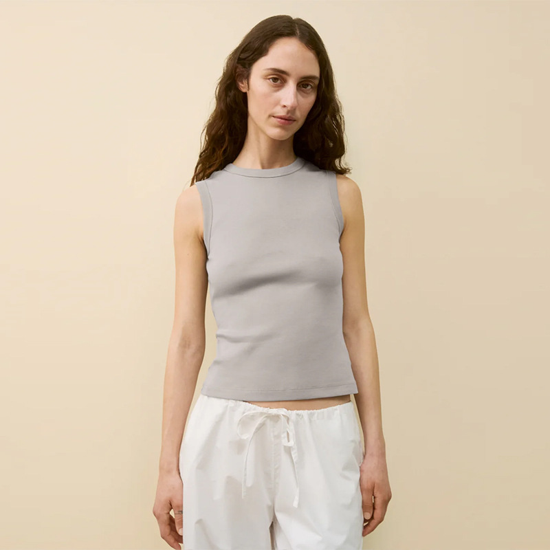Flore Organic Cotton Multi-Color Vest for Women with Back Center Seam Design, Slim Fit, Minimalist Pullover Top, New for Summer