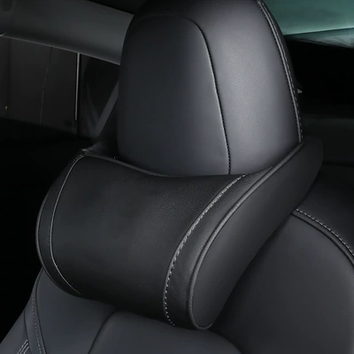 Wholesale Suitable for Tesla Car Headrest Tesla Model3Modelxs Leather Neck Pillow Memory Foam Pillow (Headrest) - applicable-to-tesla-black-single-without-label