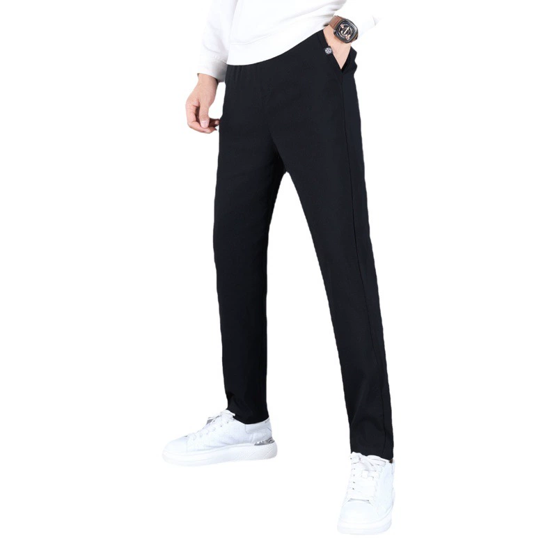 Yicheng весна и осень мужская эластичная хлопок большого размера, свободная талия, завязывание шнурков, повседневные брюки