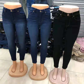 High quality jeans for African women 外贸出口非版女装牛仔裤