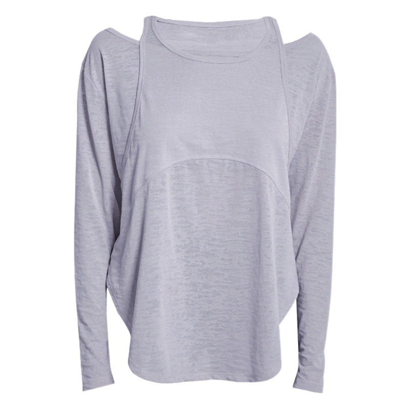 Nuevas camisetas deportivas de yoga de estilo transfronterizo para mujer, chaquetas holgadas de fitness de talla grande de manga larga, ropa de yoga, cubre-ropa para correr al por mayor