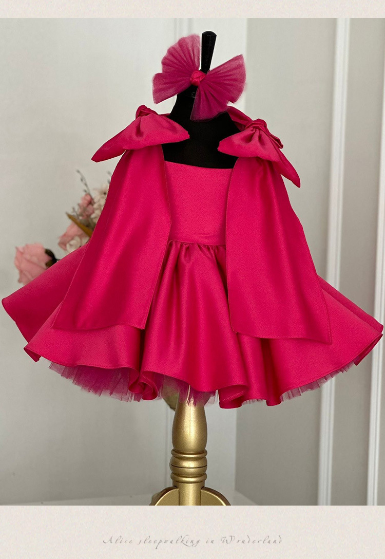Flicka prinsessklänning med rosetter rosa fest och vardag_voghion.com