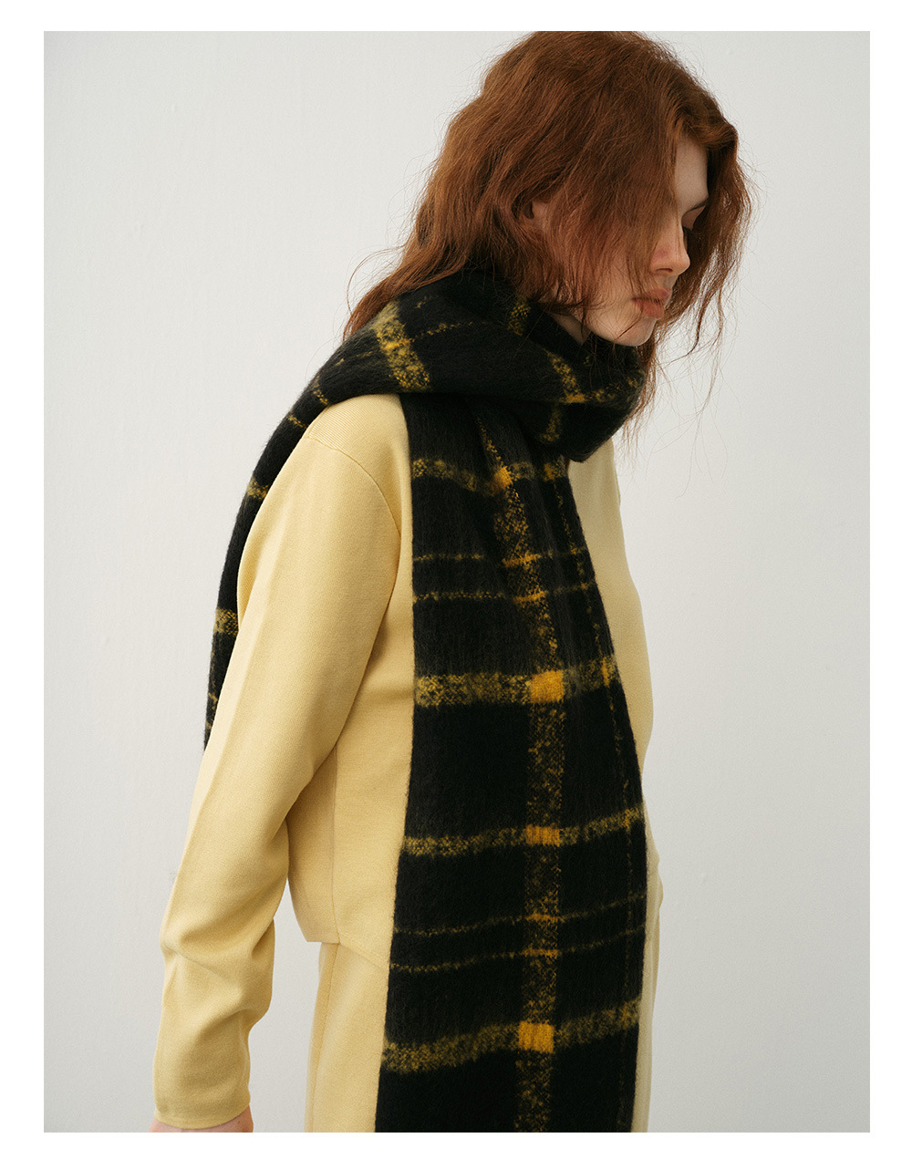 Bufanda de cuadros otoño invierno mujer de lana suave y capa_voghion.com