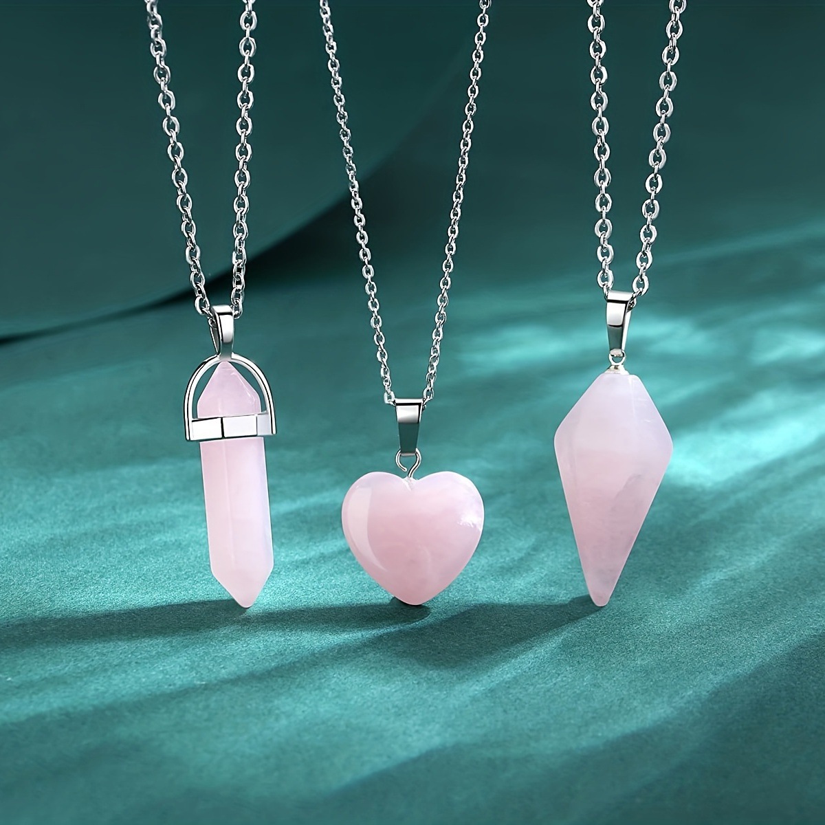 46g Weight Natural Stone Pendant Material Pendant Necklace Classification Iron Chain Material cable chain Chain Type Casual Simple Style Geometric Natural Stone Iron Pendant Necklace In Bulk