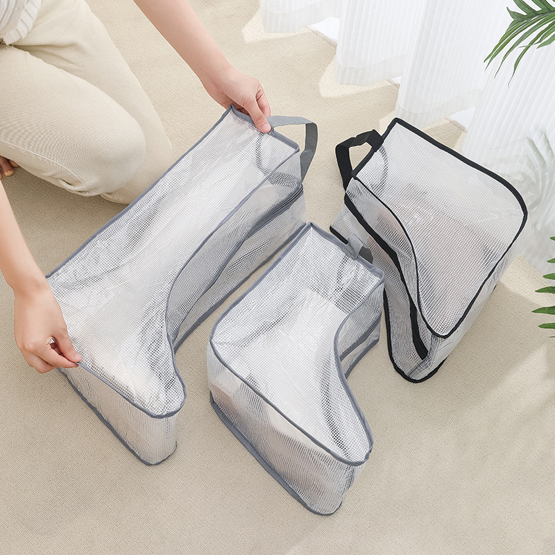 Bolsa de almacenamiento de botas tridimensionales transparentes que cambian la temporada botas cortas a prueba de polvo bolsa a prueba de humedad zapatos cubierta protectora bolsa de zapatos para el hogar image 3