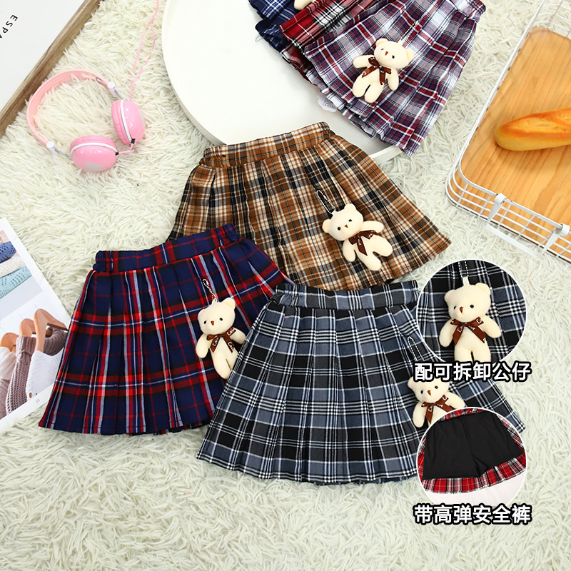 Girls' Skirts Summer and Spring Outfits Autumn and Winter Skirts 2026 New Versatile Retro College Style Pleated Skirts Children's Short Skirts
