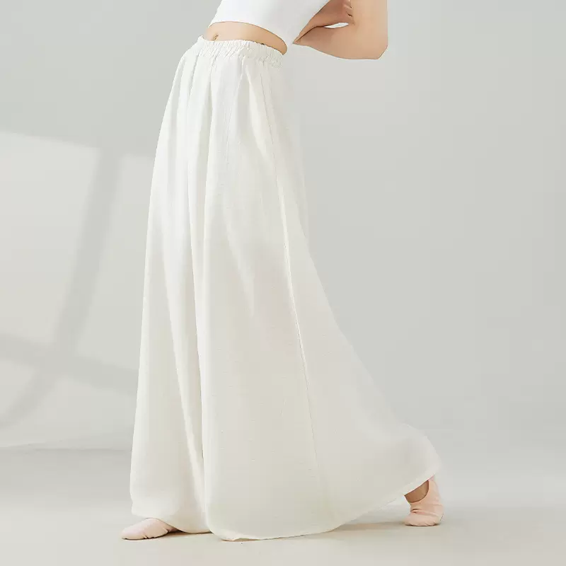 古典舞蹈服成人女夏季新款白色宽松飘逸阔腿裤带内衬现代舞练功裤