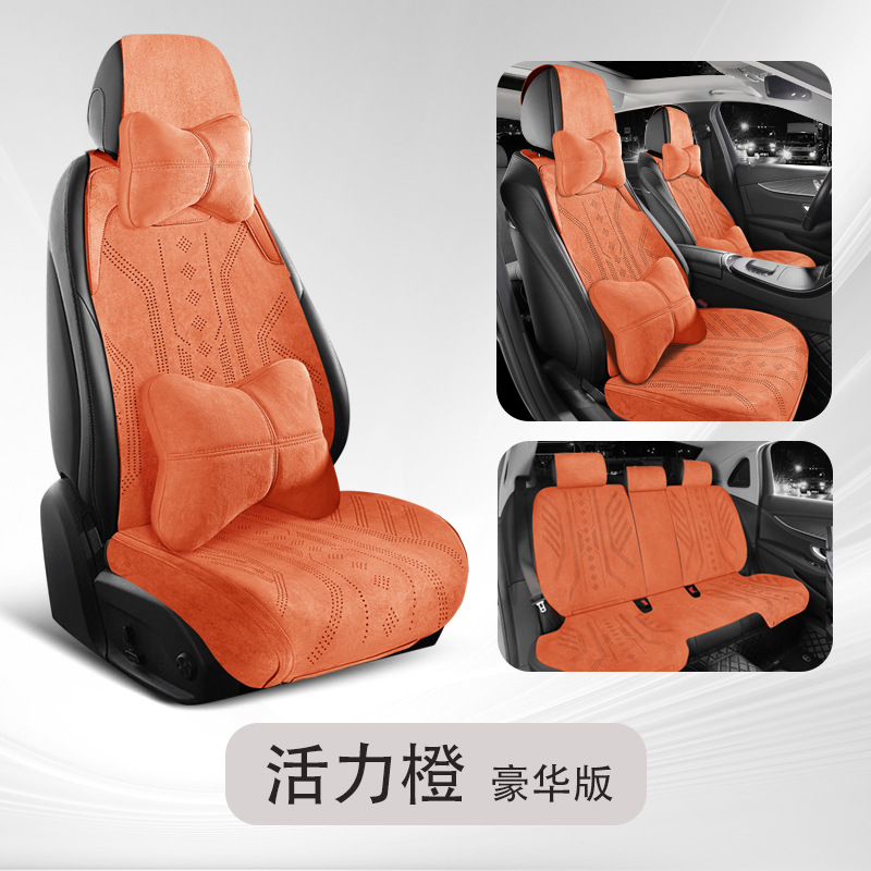 Cushion Seat Cover, Changan Seat cushion, seat cover - vibrant-orange-five-seat-deluxe-edition-full-base-changan-lumin