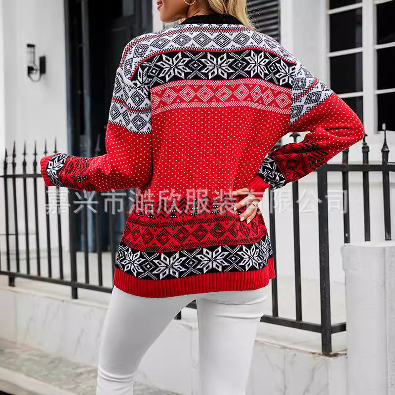 Autumn and winter Christmas tops women's foreign trade cross-border pullover women's sweaters Christmas new sweaters women's factory direct supply